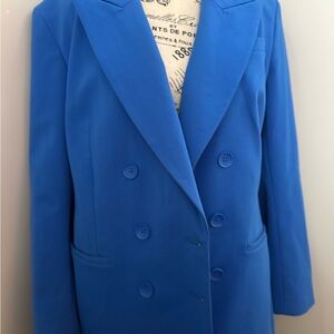 Express Royal Blue Double-Breasted Blazer